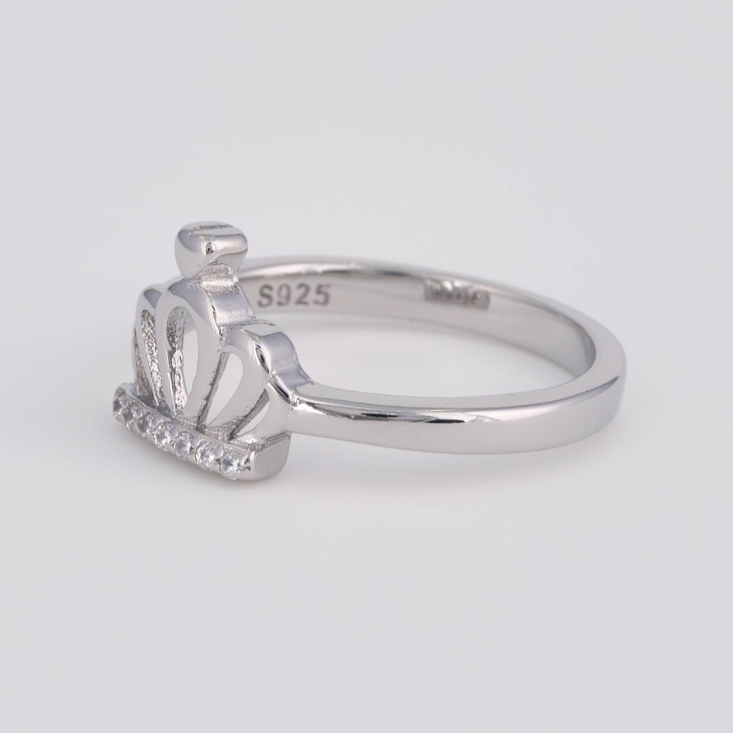 925 Silver Diamond Queen Crown Ring