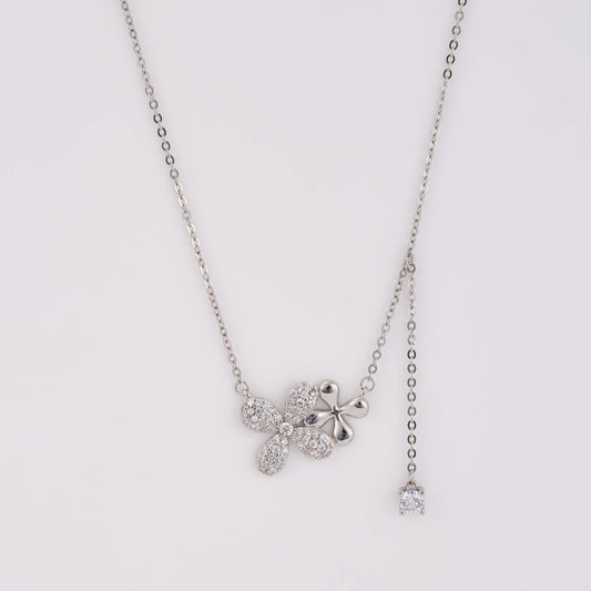 925 Silver Daily Wear Necklace with diamond pendant