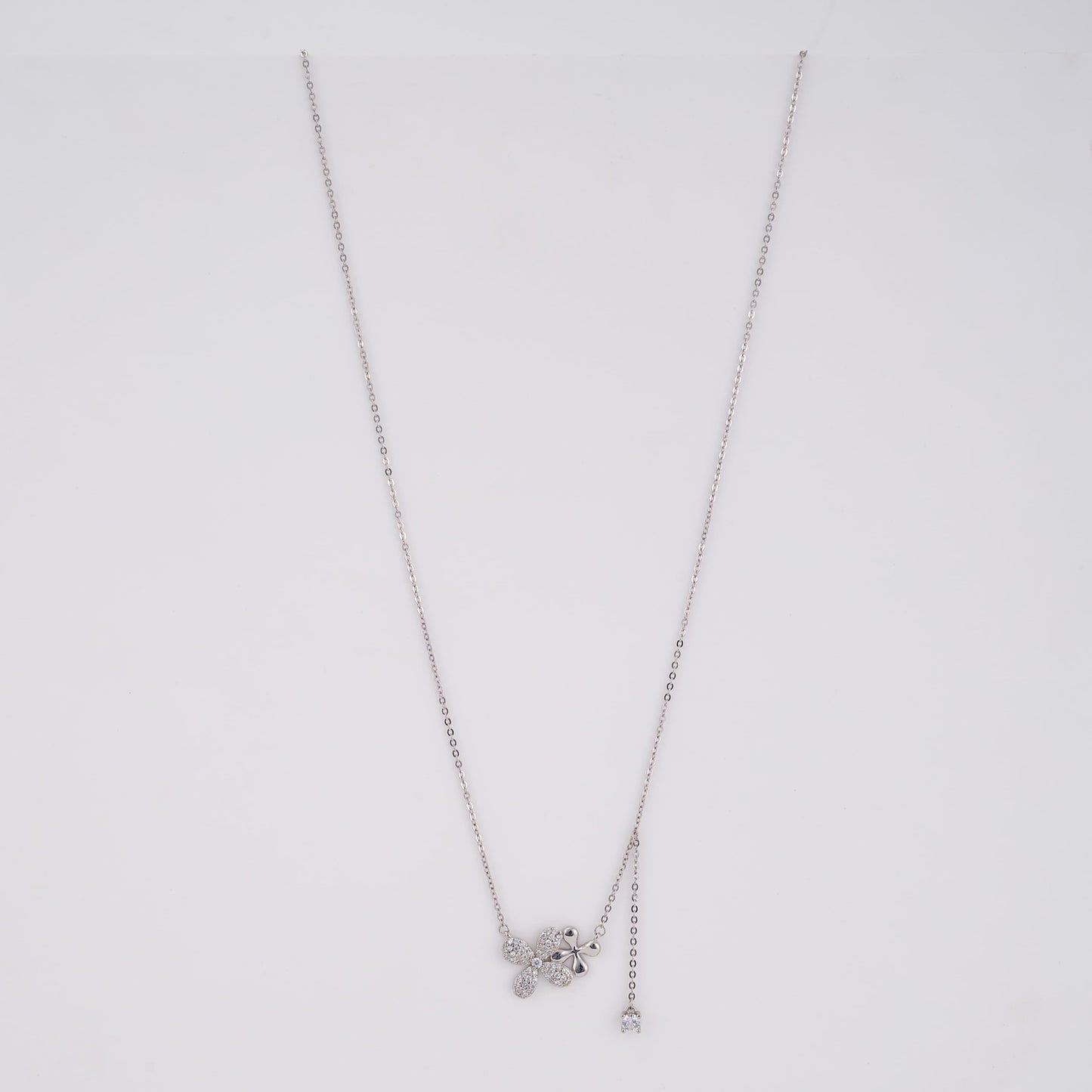 925 Silver Daily Wear Necklace with diamond pendant