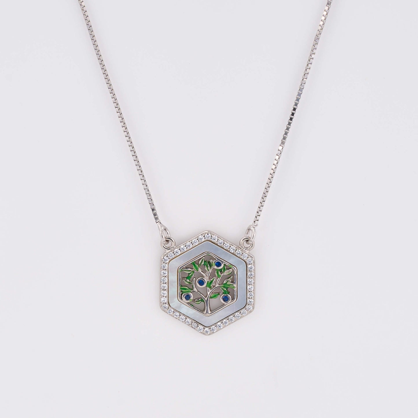 925 Silver Daily Wear Necklace with diamond color pendant
