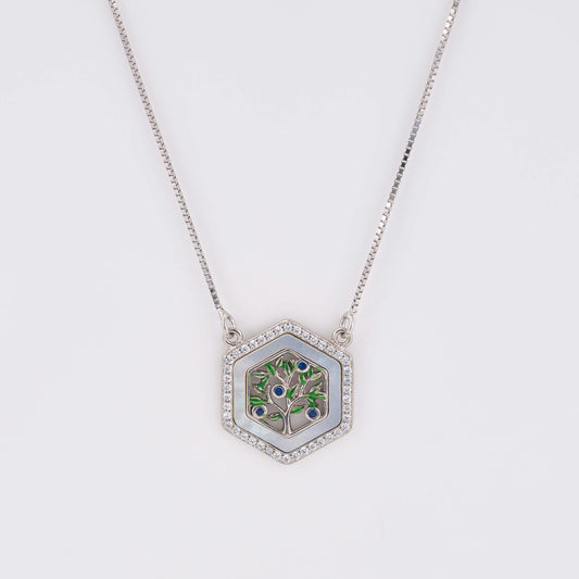 925 Silver Daily Wear Necklace with diamond color pendant