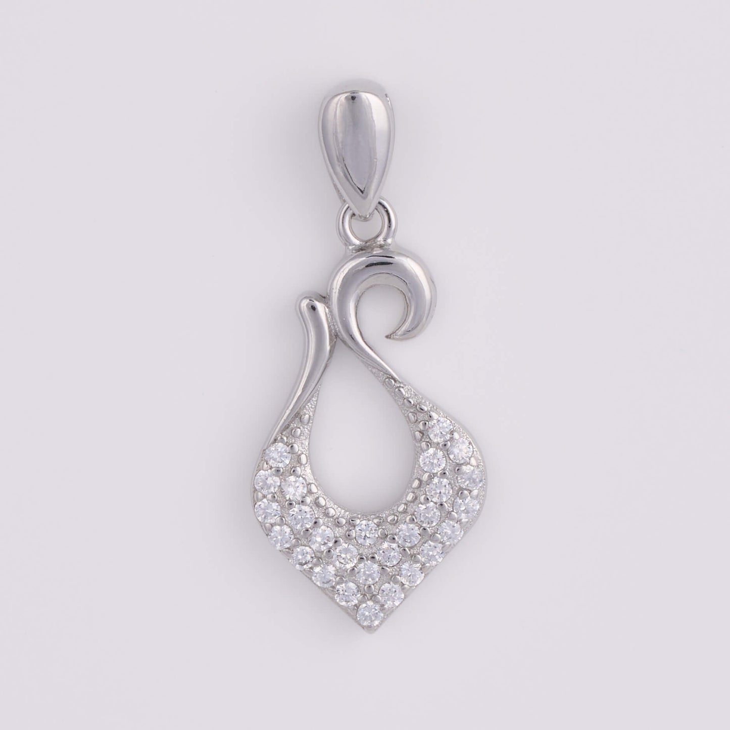 925 Silver Diamond Pendant Set with earrings
