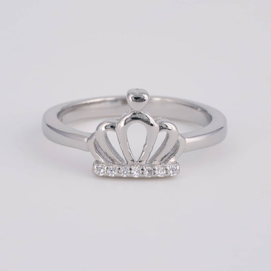925 Silver Diamond Queen Crown Ring