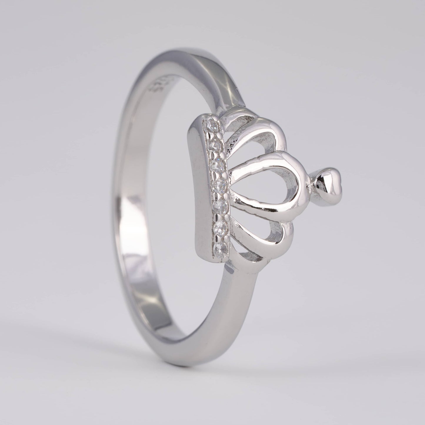 925 Silver Diamond Queen Crown Ring